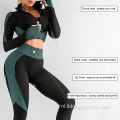 Bemanning nek lange mouw dames yoga sport sweatsuit